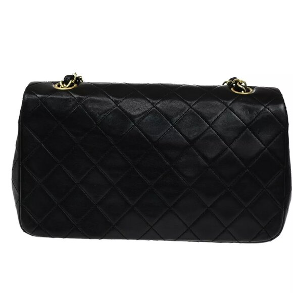CHANEL CC Logo Matelasse 23 Full Flap Chain Shoulder Bag Leather Black GHW Franc - Picture 8 of 15